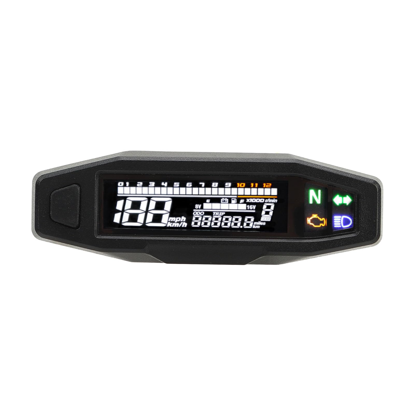 Contachilometri Contagiri per Moto, Contachilometri Digitale Universale per Moto DC 12V Tachimetro LCD Contachilometri Contachilometri Indicatore Livello Carburante per Moto con