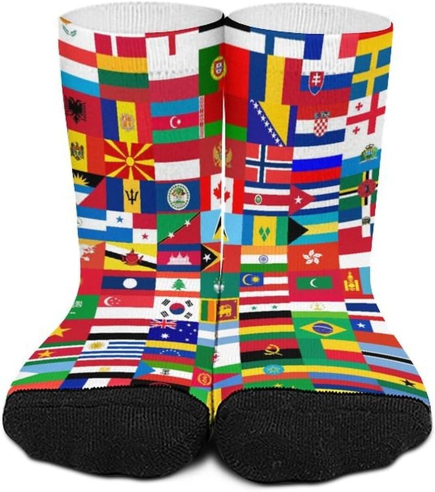 World Country Flag Knee High Socks Athletic Long Stockings Sport Casual Crew Tube Sock Boot
