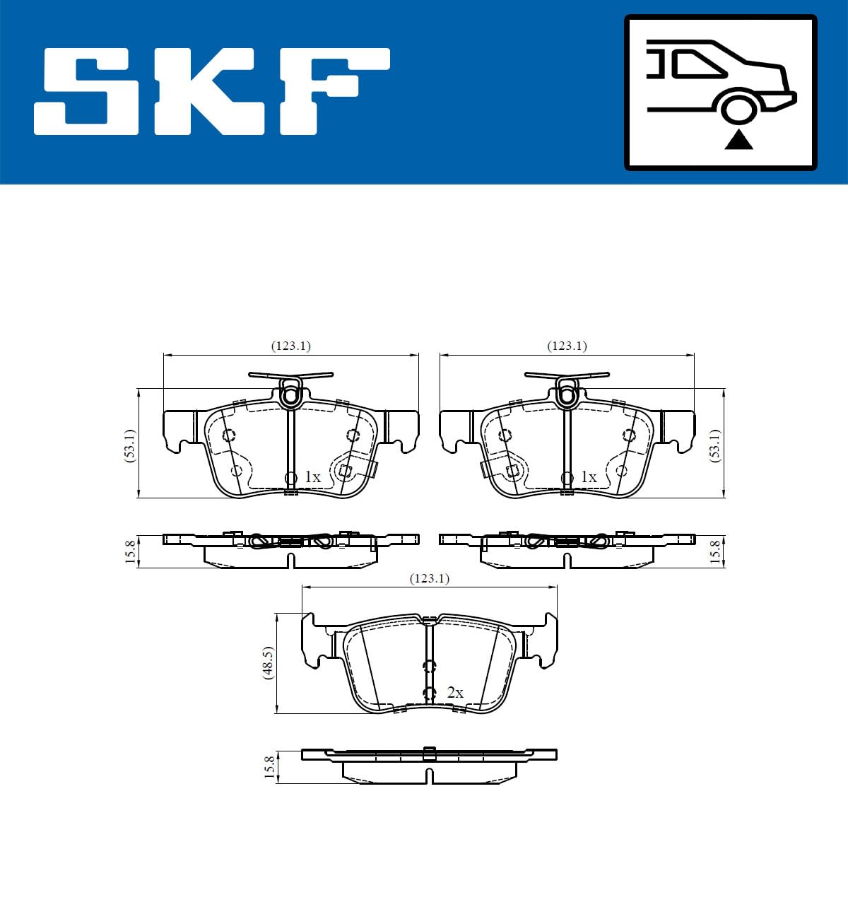 SKF Fren Balatası Arka Ford Mondeo V Sedan 1.5 Ecoboost 14, 2.0 Hybrid 14, 2.0 Ecoboost 15, 2.0 TDCI15 Vkbp 90371A - Vkbp 90371 A