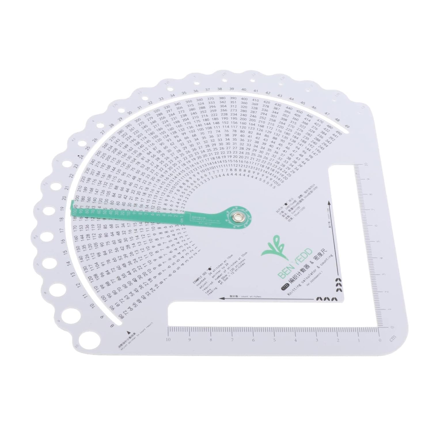 Knitting Gauge Converter Stitch Calculator | Essential Tool for Sweater Knitting & Crochet | Craft Sewing Accessories for Counting Frame Gauge Ruler | Easy Knitting Stitch C, White