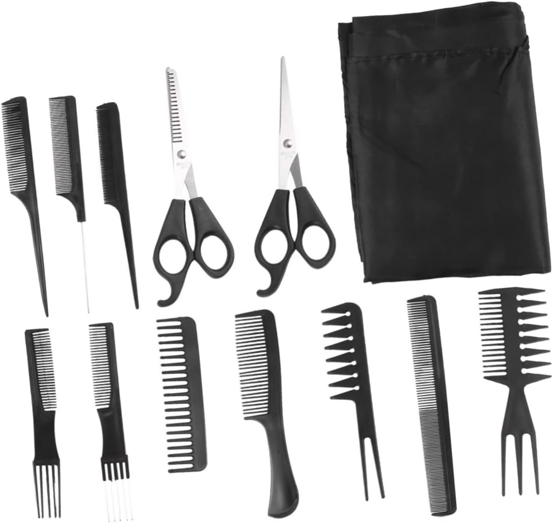 LIFKOME Professional Men's Hairdressing Kit Set Hair Cut Scissors Comb Brush Barber Tool for Home