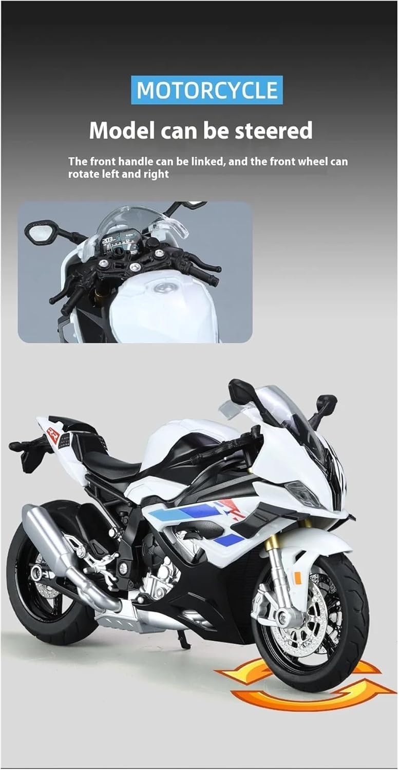 Mini Simulation Motorcycle Toys 1:12 for BMW RRS1000 Alloy Die-Casting Motorcycle Model Hobby Collection Gifts Adult for Boys