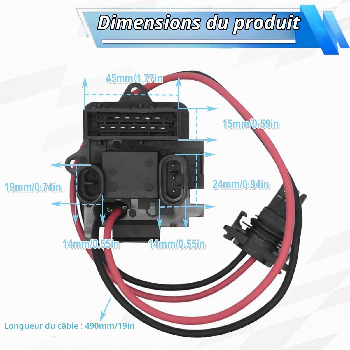 ZAMDOE 7701050325 Résistance de Ventilateur de Moteur de Ventilateur de Chauffage de Remplacement, pour Renault Trafic 2001-2014, pour Vauxhall, pour Opel Vivaro 2001-2014, pour Primastar 2001-2008