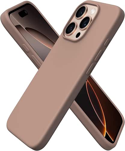 ORNARTO for iPhone 16 Pro Case, Liquid Silicone, Light Brown