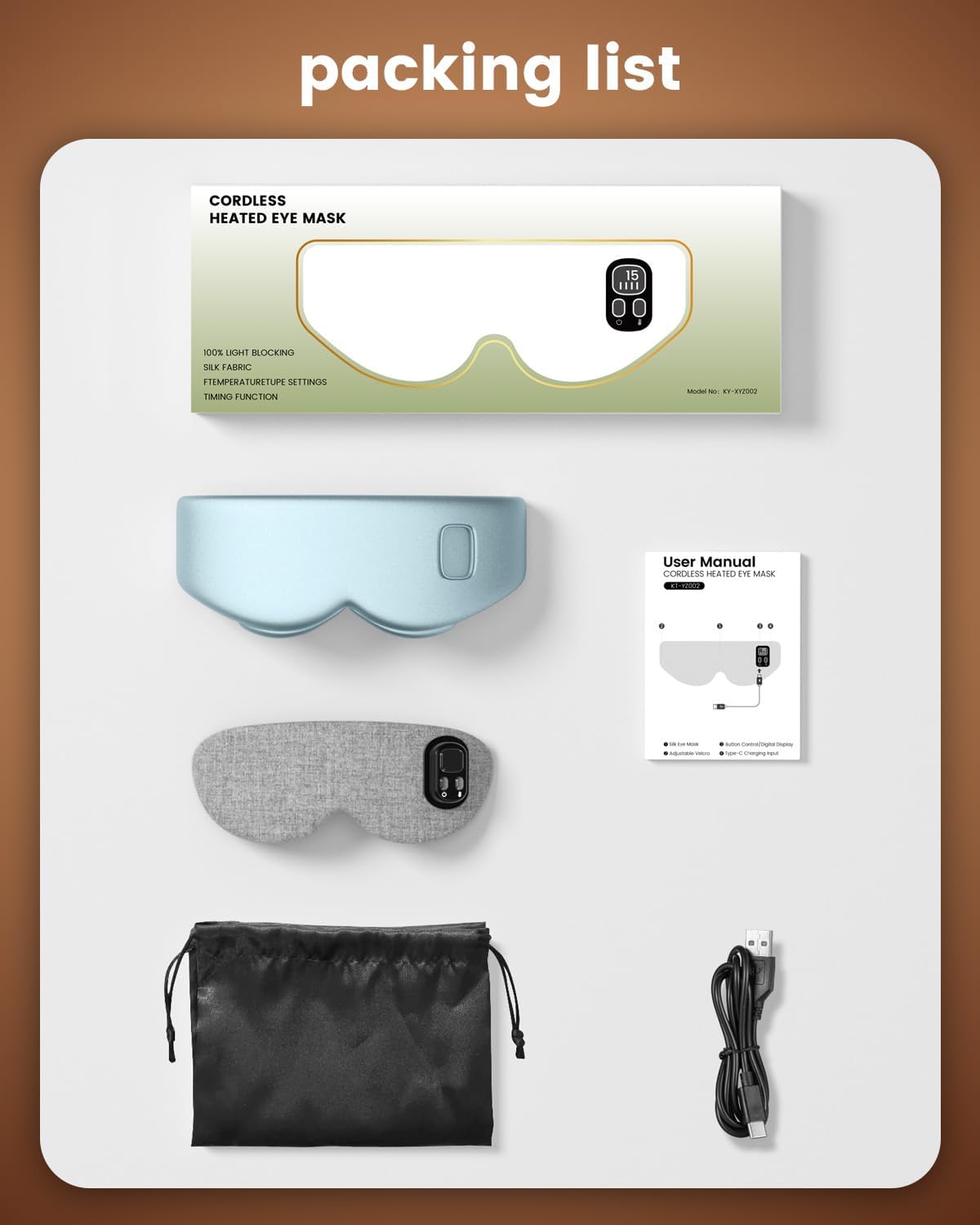 Anydance Heated Eye Mask - Cordless Eye Mask for Dry Eyes, Eye Relief, Improved Sleep, Timed Shutdown, 4 Temperature, Washable Eye Heating Pad for Travel, Removable for Cleaning - Teal Green - Image 8