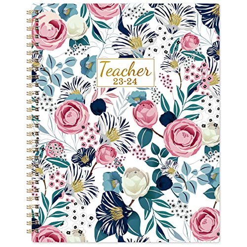 Teacher Planner 2023-2024 - 2023-2024 Weekly & Monthly Lesson Plan Book, July 2023 - June 2024, 8" X 10", Academic Planner 2023-2024 With Twin-Wire Binding And Quotes For Teachers - Petunia #TOP13