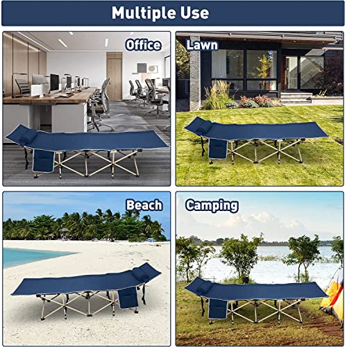 Try & Do 2 Pack Camping Cot For Adults, Folding Sleeping Cots For Adults With Pillow Side Pocket, Camp Cot Bed With Carry Bag, Portable & Lightweight, Ideal For Camping Traveling Hiking Office Nap #TOP6