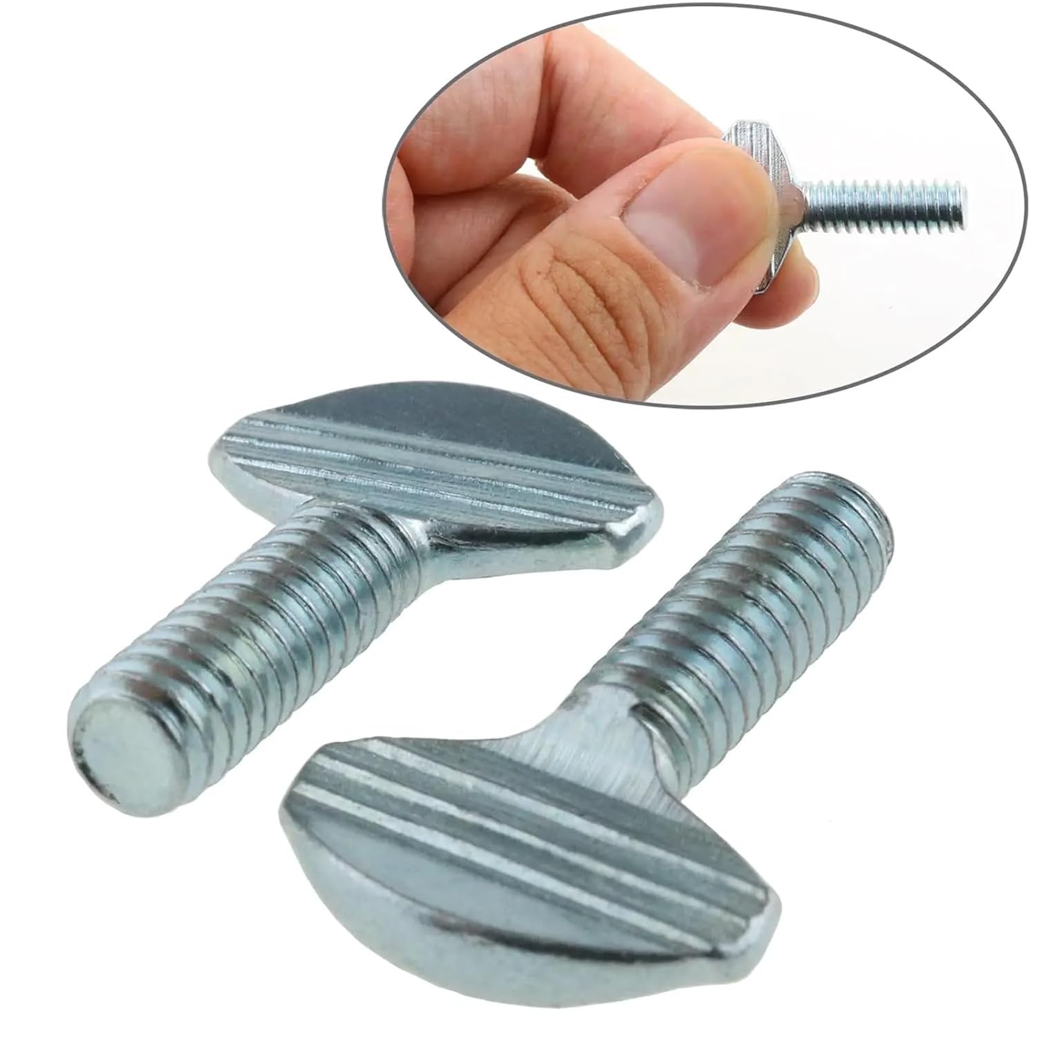 Thumb Screw 20PCS Silver Carbon Steel Thumb Screw Galvanized Rack Screw， 1/4 Screws for Woodworking Assembly Stand Machine