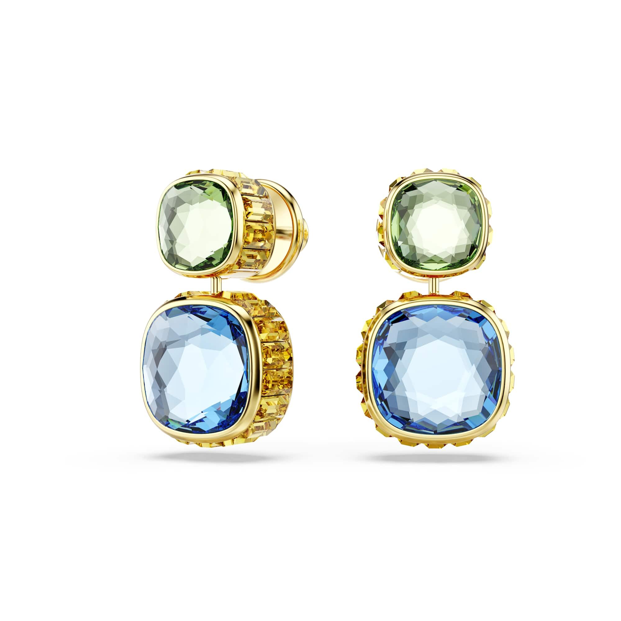Swarovski Chroma Kolekcja, szlif poduszkowy, wielokolorowy, pokryty w odcieniu złota