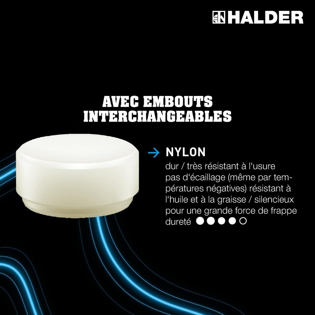 Marteaux de frappeur SUPERCRAFT, avec manche, vernis, en Hickory réduisant les vibrations, ergonomique | D=100 mm/Poids=9300 g | 3366.110