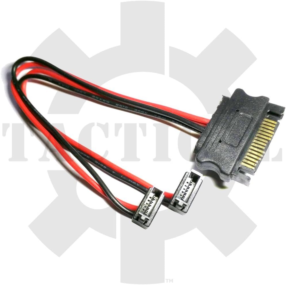 CNCT 15 Pin Sata Male Power to 2 X 6 Pin Sata Female Y Cable - 1 pc