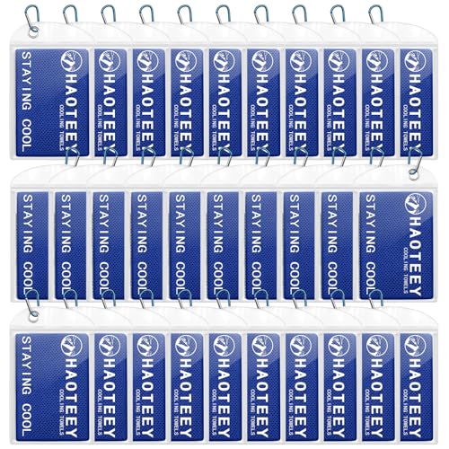 Haoteey Cooling Towels Pack of 30, 40"*12" Neck Cool Towel Bulk, Cold Towels for Neck and Face, Cooling Rags Sports Towel for Hot Weather, Running, Soccer, Yoga, Gym, Golf