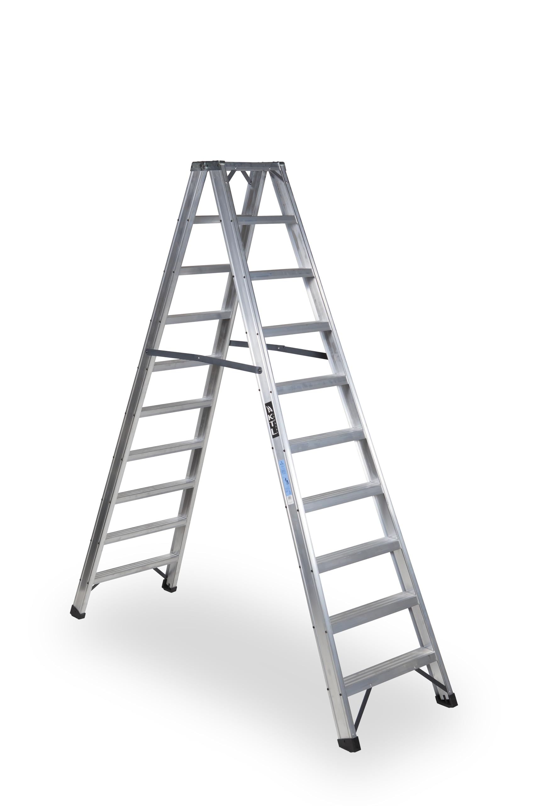 KTL Escalera Industrial de Aluminio Tijera Doble Acceso 2 x 10 peldaños sin asa Serie New Comfort
