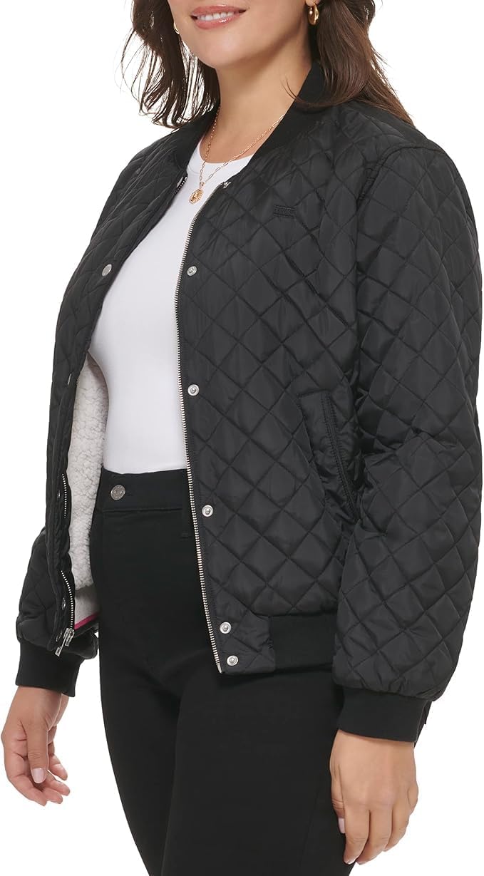 Levi's Women's Diamond Quilted Bomber Jacket With Front Pockets - Regular & Plus Sizes - Image 9