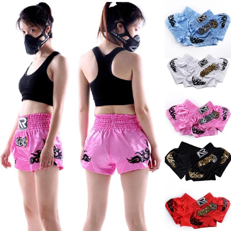 NEIQIUWING Anotherboxer - Pantalones cortos de kickboxer para mujer, artes marciales mixtas, Muay Thai, entrenamiento de comba