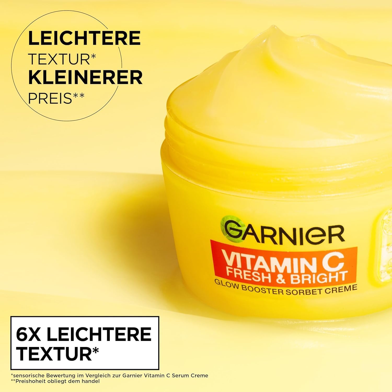 Garnier Vitamin C Fresh & Bright Glow Booster Sorbet Creme – Gesichtspflege mit 4% Niacina - Analyse des détails et conception