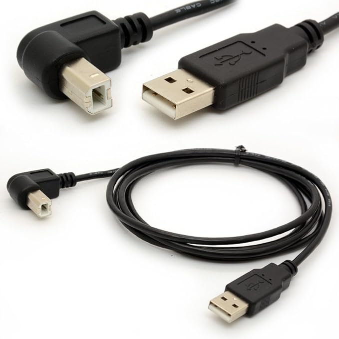 1,5 m cabos adaptador USB para impressora 90 graus USB 2.0 A macho para