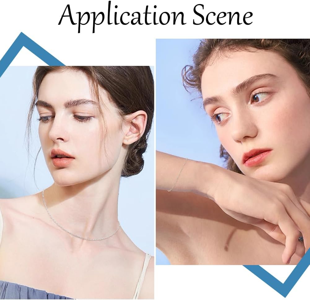 Beebeecraft 1 Box 1M Paperclip Chain Sterling Silver Oval Link Necklace Chains for Bracelet DIY Jewellery Making