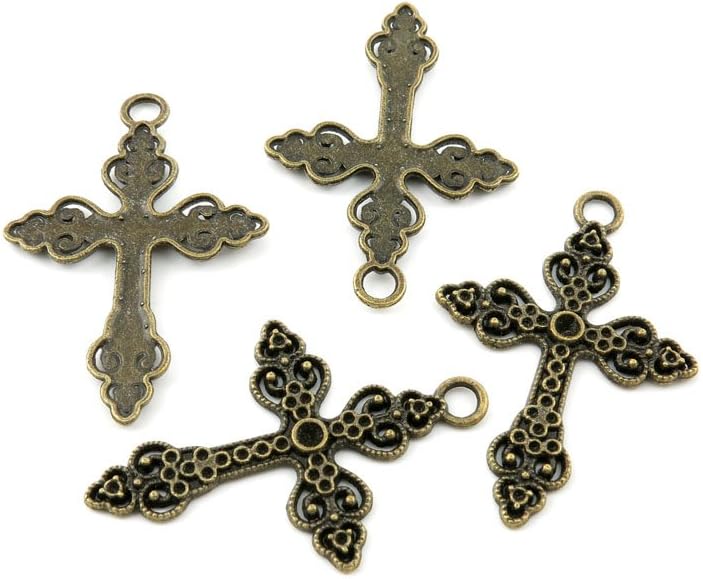 Jewelry Making Findings Antique Bronze Charms Craft Lots Repair Supplies Supply Y1PB5 Latin Cross