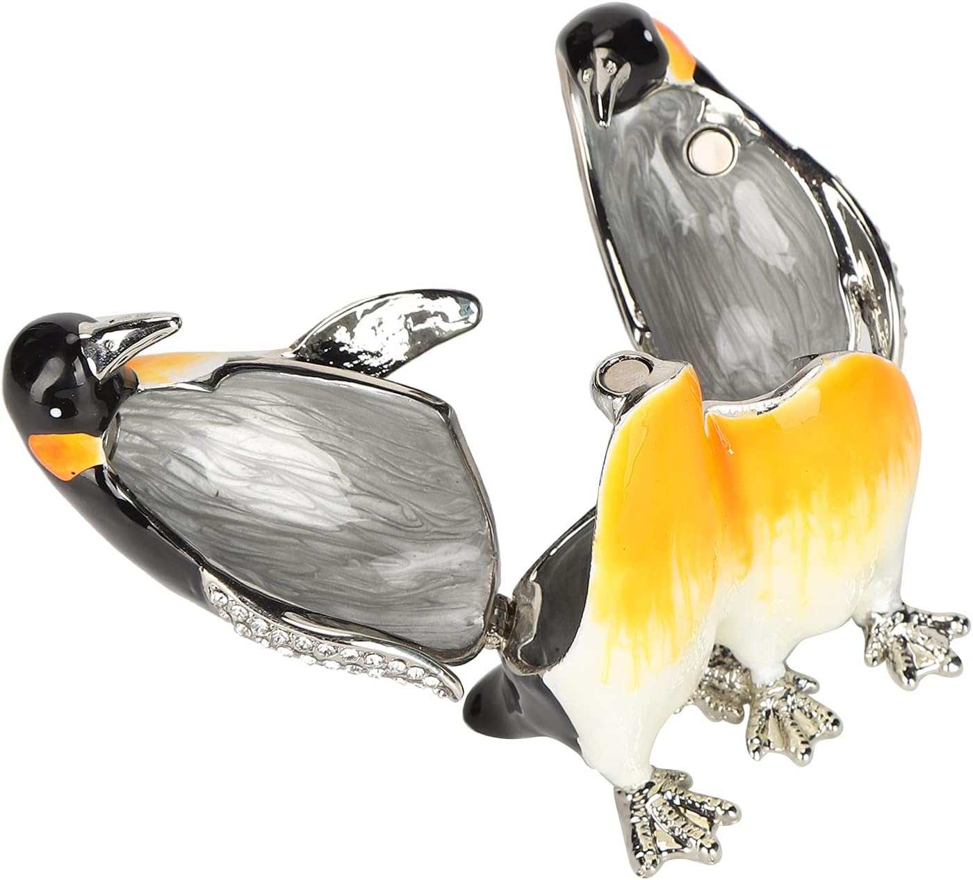 Pssopp Penguin Couple Ornament Jewellery Box Organizer Desktop Crafts Collection Decor