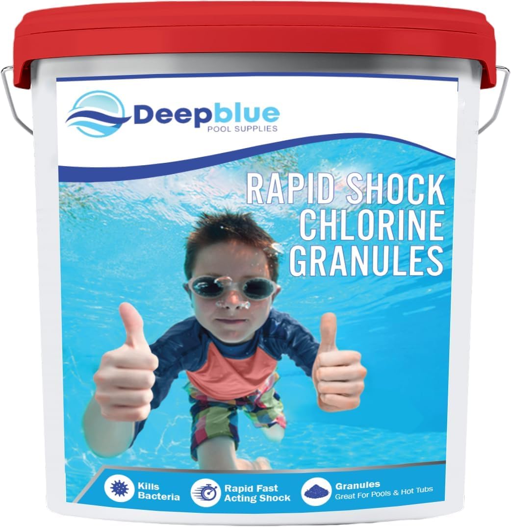Deep Blue RAPID Shock Chlorine Granules, Fast-Dissolving Treatment for Hot Tubs and Swimming Pools (15Kg)