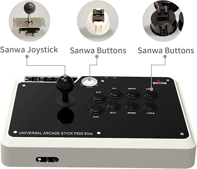 MAYFLASH Arcade Stick F500 Elite with Sanwa Buttons and Sanwa Joysticks for PS4/PS3/Xbox One/Xbox 360/Nintendo Switch/Android/PC Windows/Neogeo mini