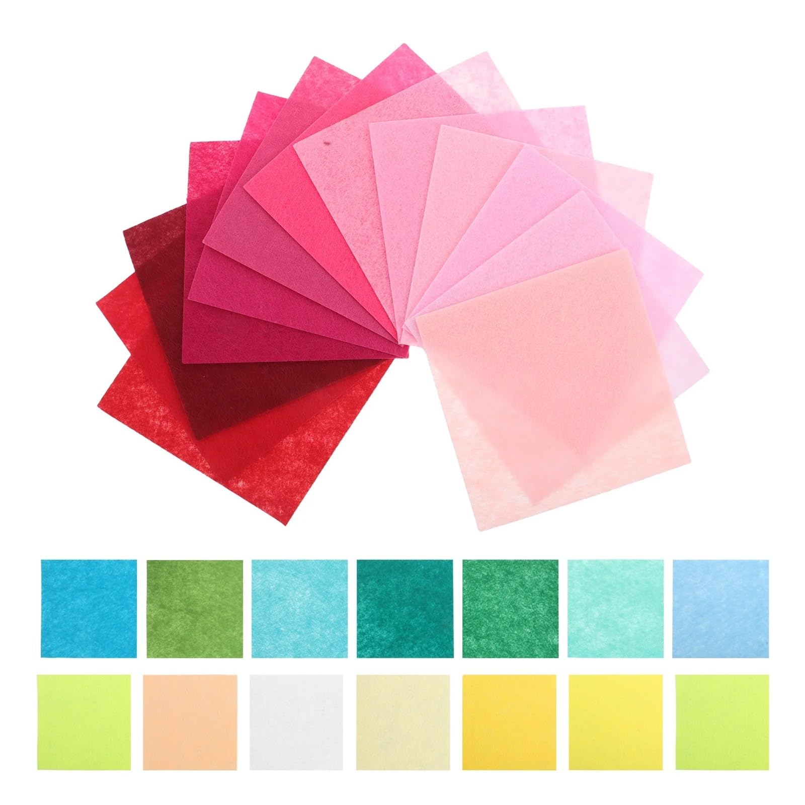 Feutrine 1 lot de feuilles feutrine couleurs assorties (15 x 15 cm), prédécoupées, for loisirs créatifs