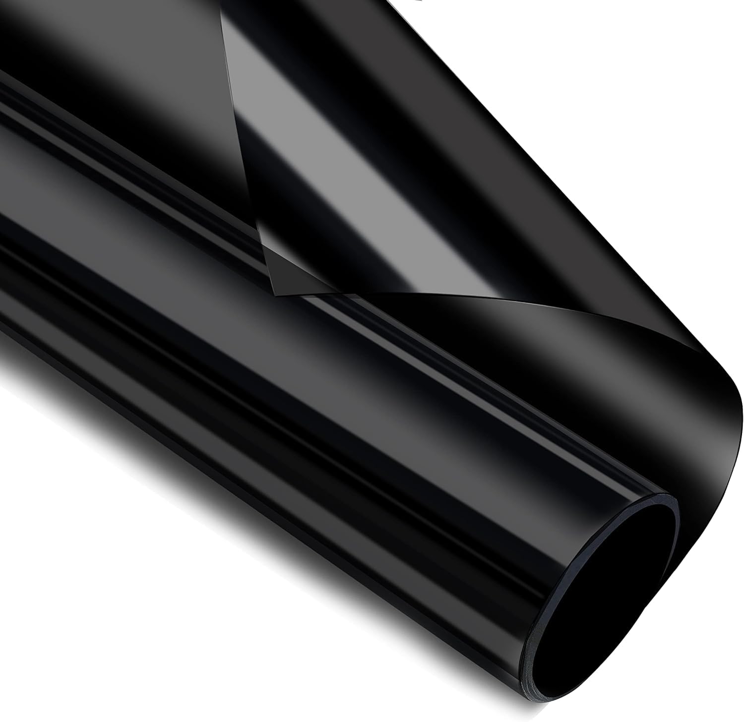 Blackout Window Film, Privacy Window Film Total Blackout Cover, 100% Light Blocking Window Tint, Static Cling Sun Blocking & Heat Control, Anti UV/Scratch Resistant Window Film for Home Office