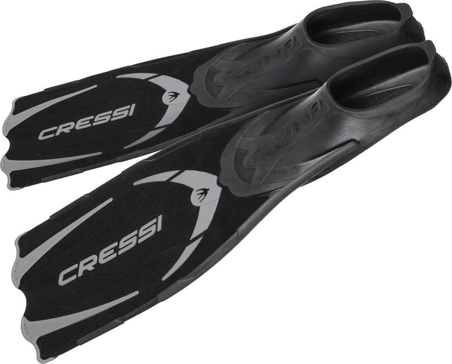 CRESSI Snorkeling Swim Full Foot Fin, Pluma, Long Blade, Lightweight, Polypropylene Blade