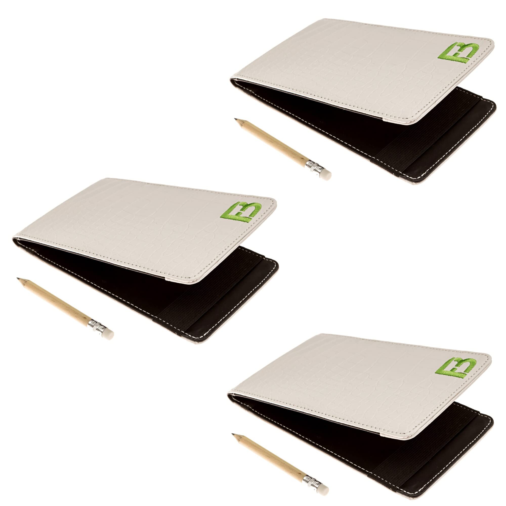 Quality Leather Golf Scorecard Holder - Yardage Book Cover - Golf Yardage Book - Golf Scorecard Book -Free Pencil and Stat Tracker Sheet