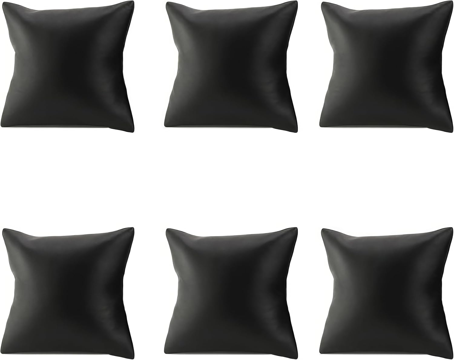 erioctry 6 Pcs Black PU Leather Jewelry Display Pillow Bracelet Bangle Cushions Watch Jewelry Displays Pillow Jewelry Organizer Holder for Jewelry Displays Stand (3.1 x 3.5 Inch)