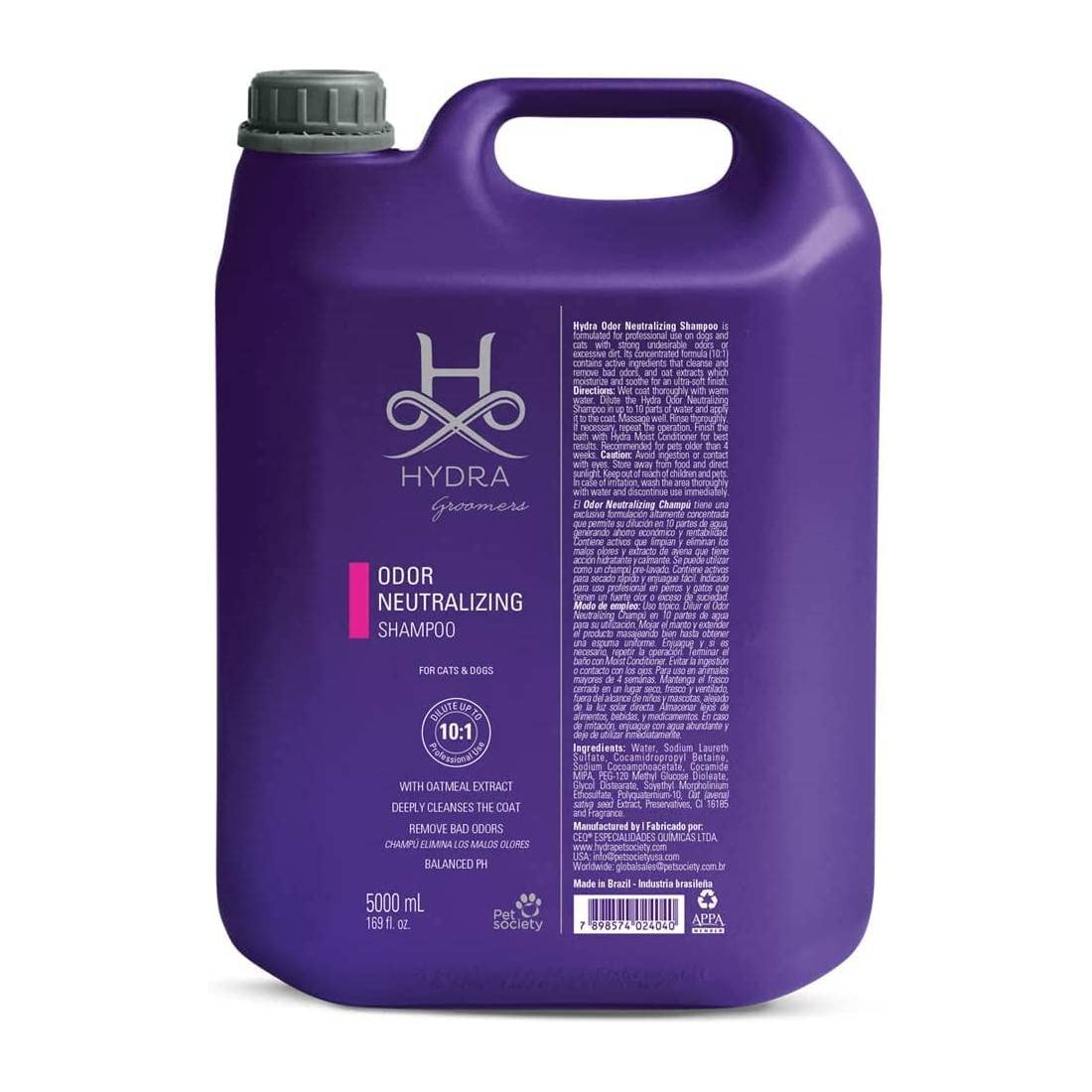 Hydra Groomers Odor Neutralizing Shampoo for Dogs & Cats, 5L, Pet Shampoo for Professional Groomers, Remove Odor, Provides Long-Lasting & Fresh Scent, PH Balance, Enrich with Oatmeal Extract (B09SGFK9SF) Amazon Price History, Amazon Price Tracker