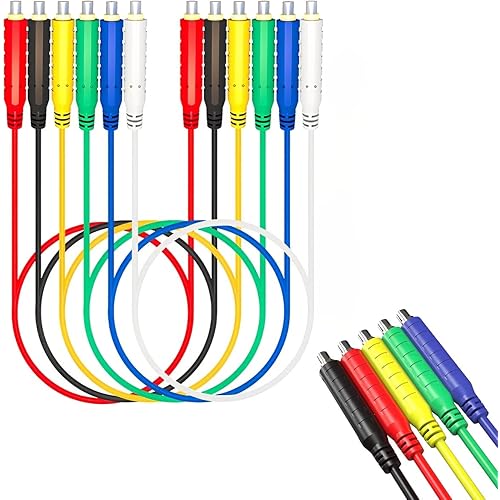6Pcs Magnetic Test Leads Silicone Soft Flexible Jumper Test Wires 30V AC/5A 20AWG Professional Low Voltage Magnetic Jumper Wires HVAC Sensors Switches Test Lead for Testing