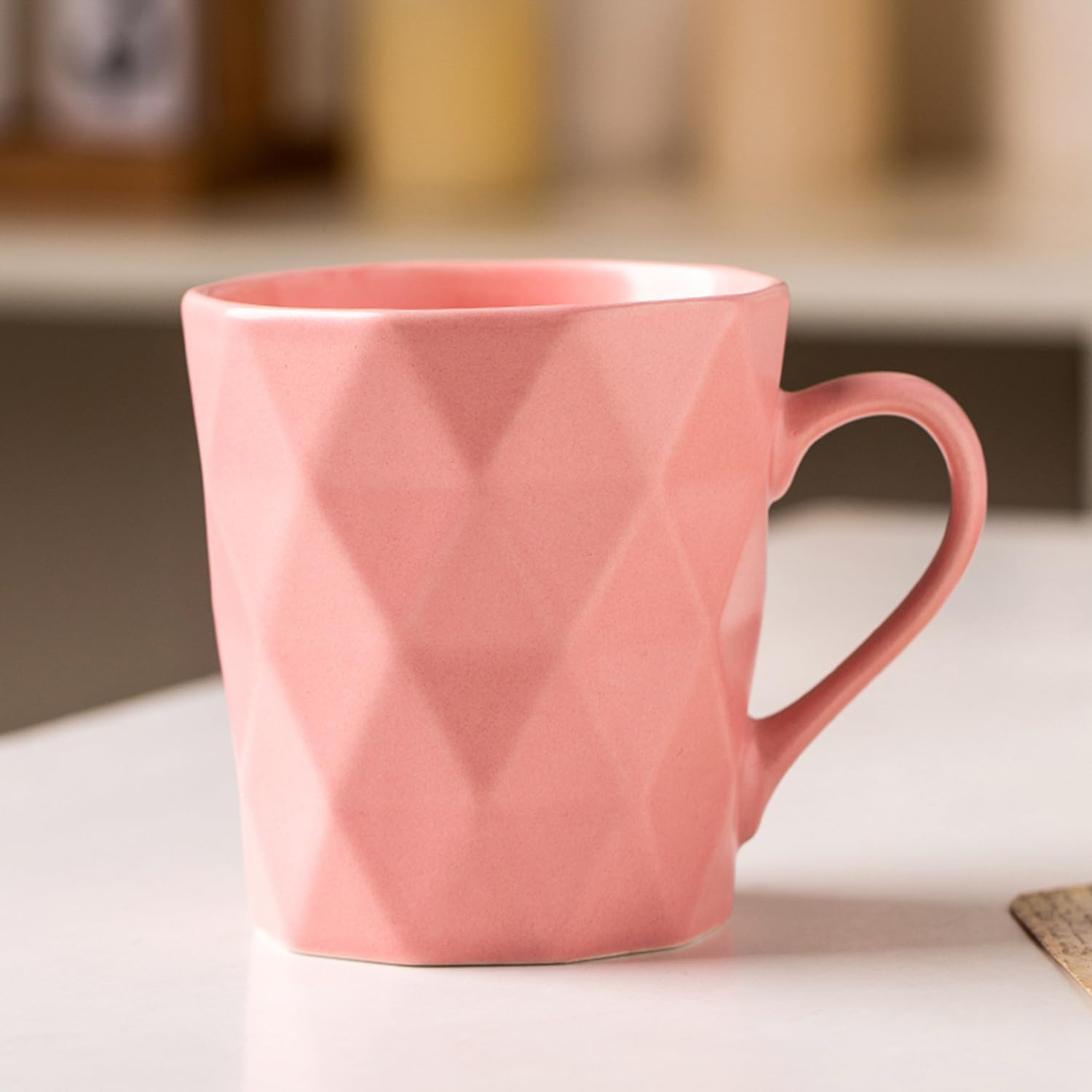 11 Ounce Porcelain Mugs, Set of 6, Tea and Cocoa Mug Set, Matte (Pink) - Image 2