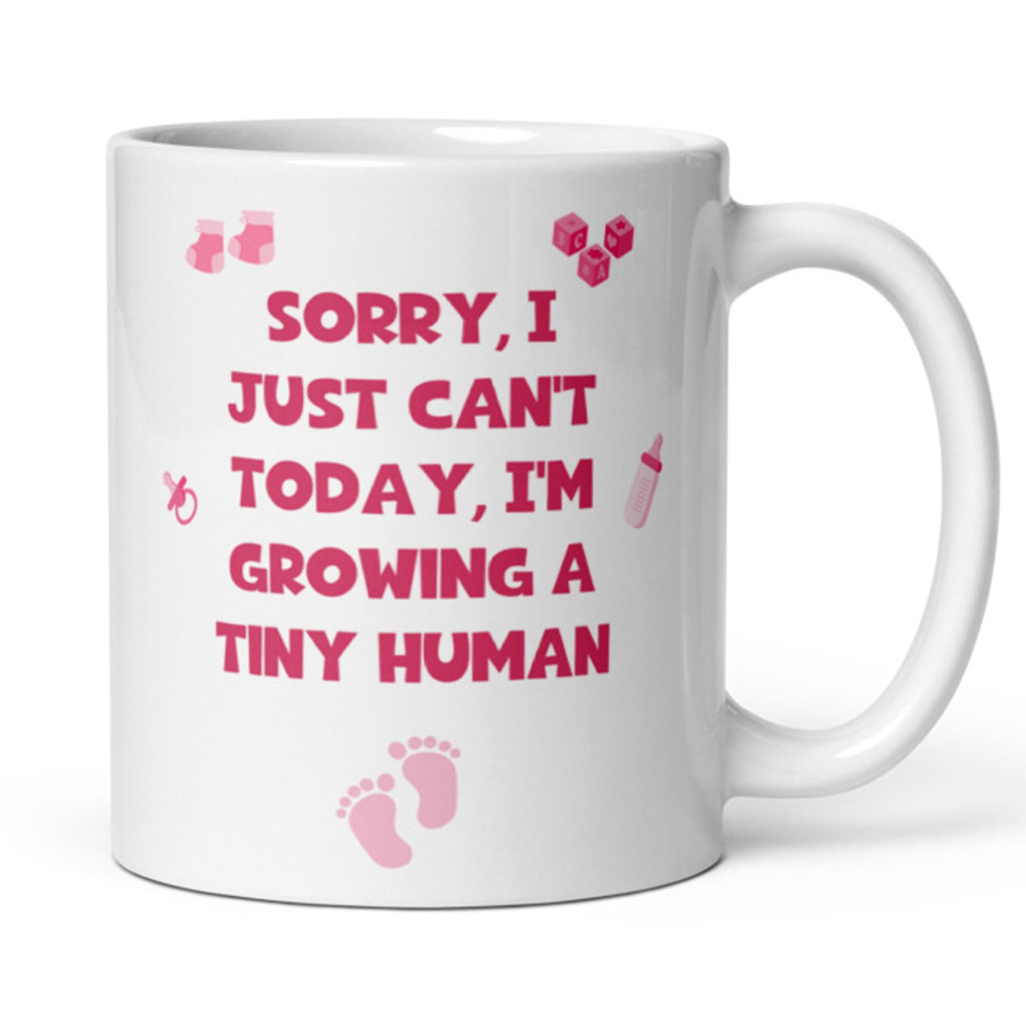 Confidently Quirky - Funny Growing Tiny Human White Mug, Funny Baby Shower Gift, Joke New Mum Gift, Mum to be Cup, Pregnancy Gift, Maternity Leaving Gift