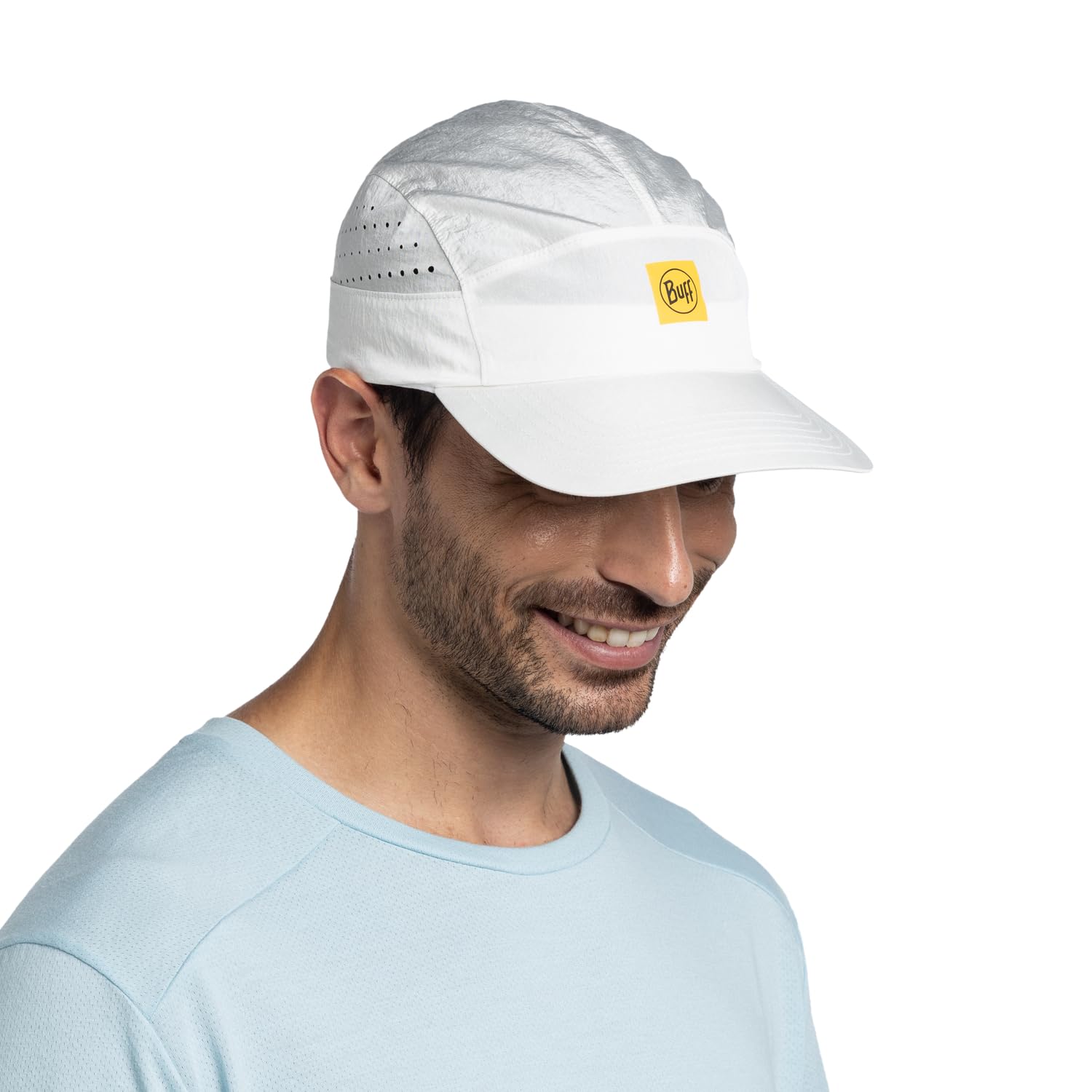 Buff Czapka Speed Mężczyźni Kobiety Dorosły, Lekka, Składana, Materiały z recyklingu, Ochrona przeciwsłoneczna UPF 50, Bieganie, Sport, Rozmiar S/M, Biały