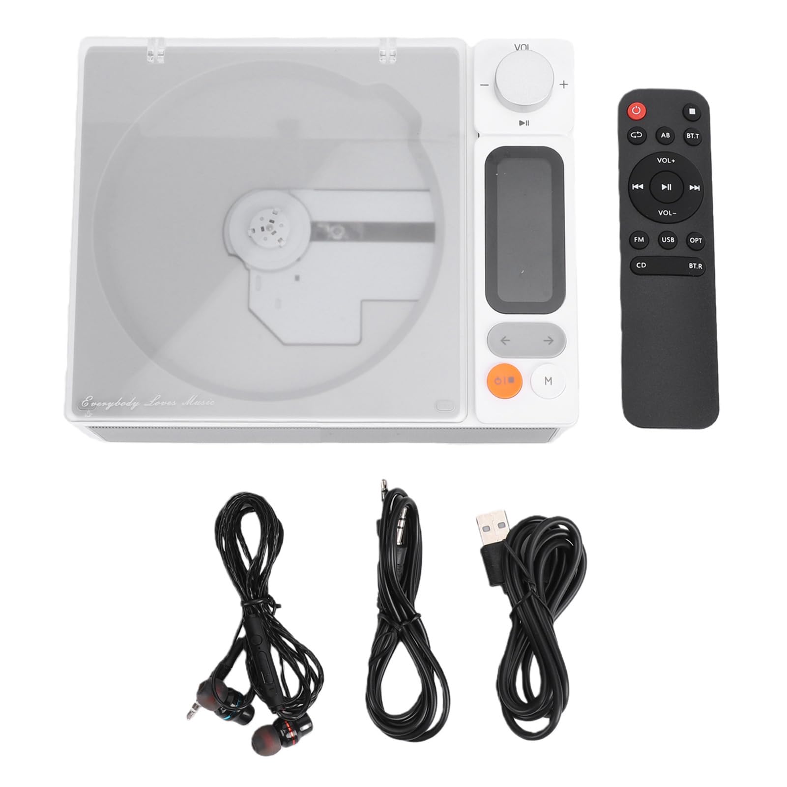 Jiawu Lettore CD Bluetooth Lettore Musicale con Display LCD Multifunzionale con Radio FM per Uso Personale (#2)