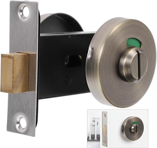 Uonlytech Cerradura indicadora de baño con cerrojo ocupado vacante para baños públicos, bloqueo de partición de inodoro, fácil instalación, puerta