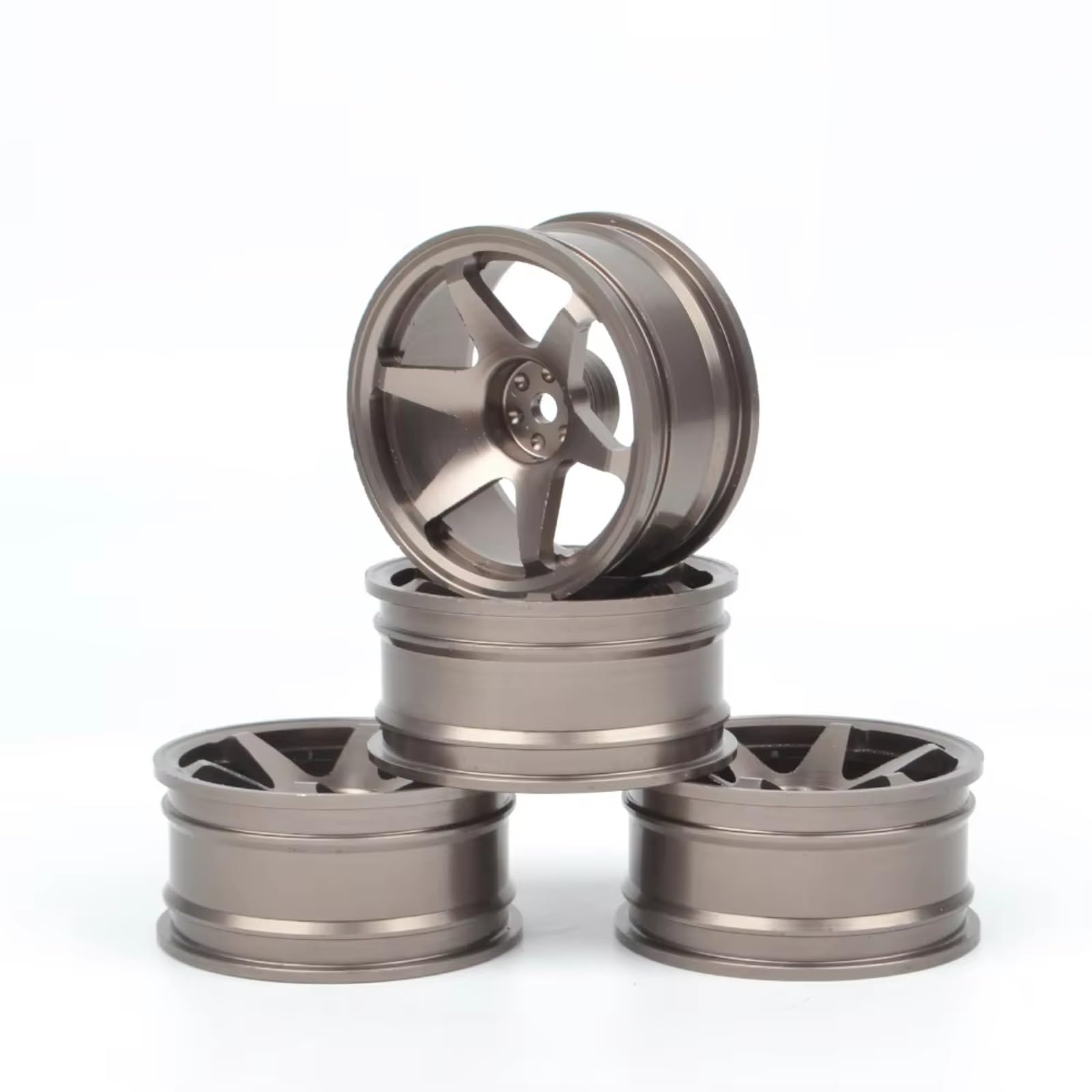 Dla Tamiya Dla TT-01 Dla TT02 Dla HSP dla HPI Dla Kyosho Dla Traxxas 1/10 4 szt. Felgi Ze Stopu Aluminium do Samochodów RC Części Naprawa (Titanium)