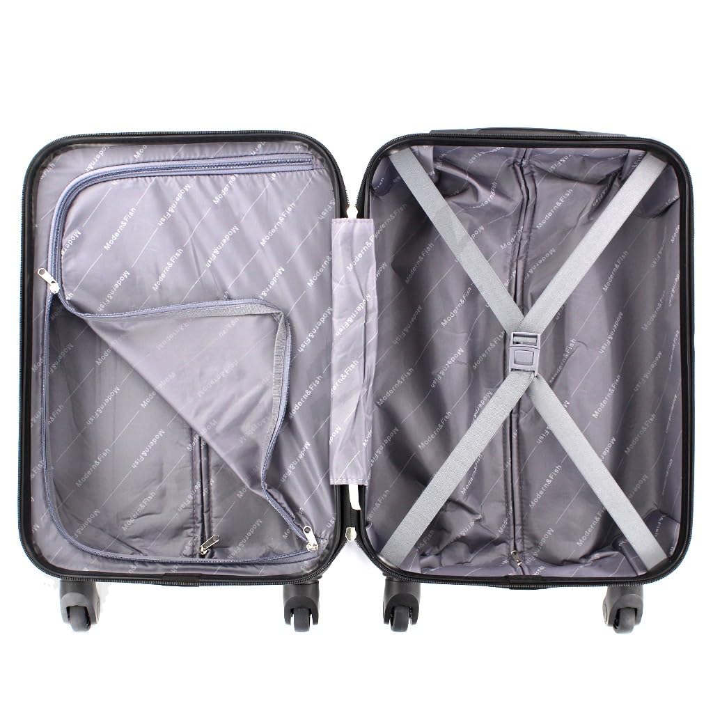 Maleta de Viaje Equipaje para Viajar en avión 4 Ruedas giratorias Estampado Mariposa candado de combinación (Mediana - Rosa)