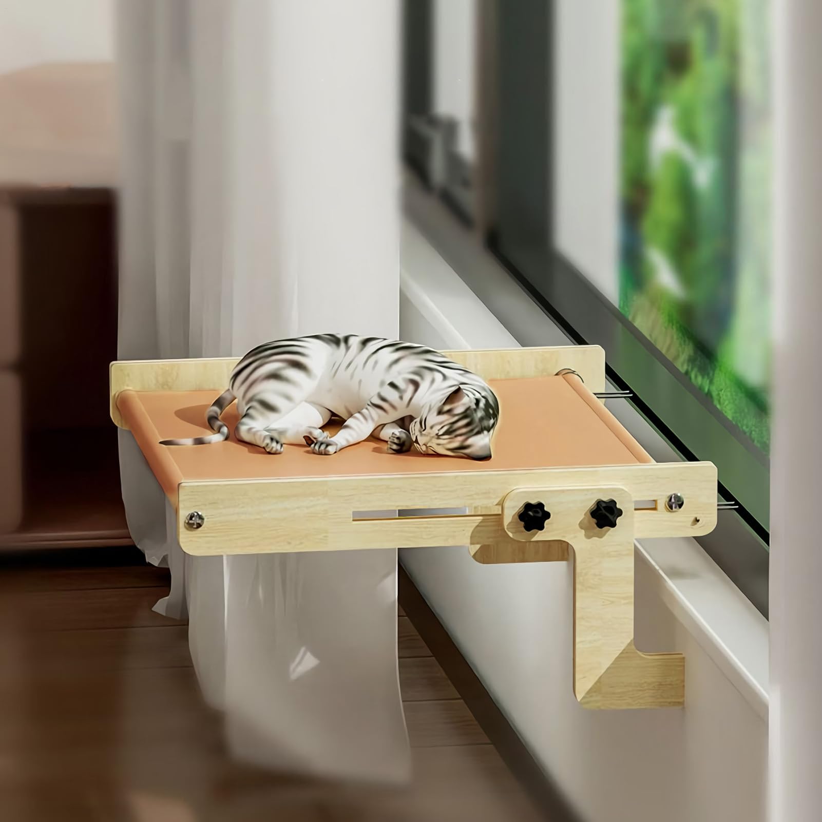 Amaca Per Gatti Da Finestra Legno Senza Foratura Lettino Riposo Per | Posatoio Per Da Davanzale Per I Proprietari Di Gatti Casa Appartamento Ufficio Camera Da Studio Balcone