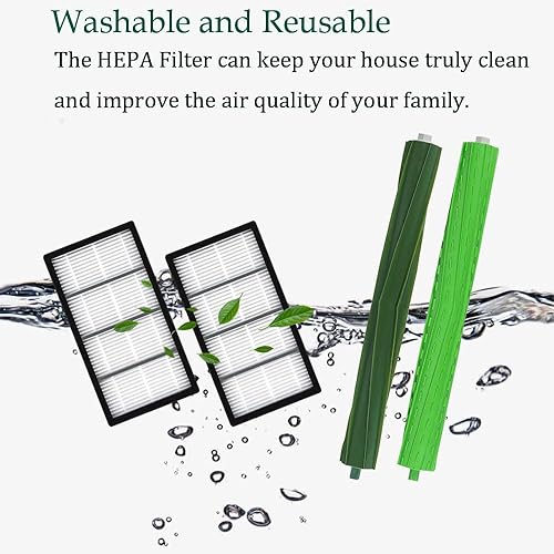 Miniatura 4 de Chrostion Kit de piezas de repuesto compatible con iRobot Roomba s9 (9150) s9+ s9 Plus (9550) s Series Aspiradora, 2 juegos de cepillos de goma