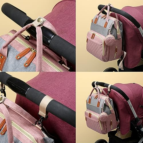Mochilas de pañales de diseño elegante y gran capacidad con cambiador de bebé 4