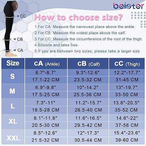 Miniatura 3 de Beister - Mallas de compresión médica de maternidad, 20-30 mmHg, con soporte graduado, con banda elástica de botón y protección abdominal, medias de