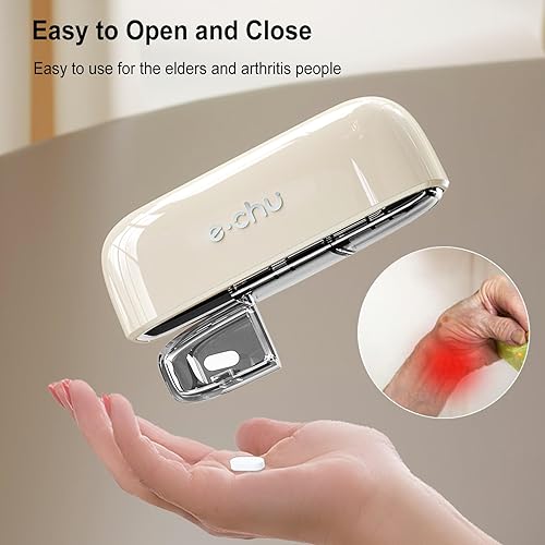 Miniatura 4 de Kurilai - Pastillero pequeño de 3 compartimentos, lindo pastillero, organizador compacto de píldoras de medicina de viaje para bolsa de bolsillo,