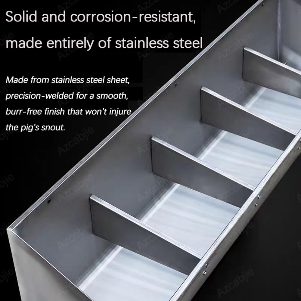 Comedero Portátil De Acero Inoxidable para Cerdos, De 2 a 8 Piezas, con Diseño Antiderrames De Gran Capacidad para Heno Y Grano, para Gallineros Y Porcinos 1.5meter/6hole