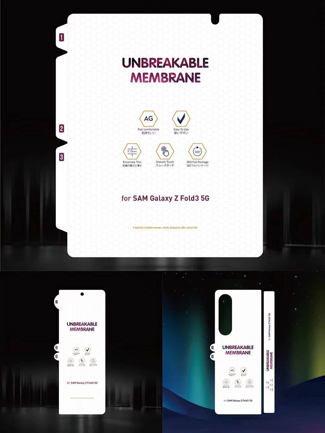 AJM 0.26MM 360 Protection Anti Fingerprint HD Electroplated Back Screen Protector for Samsung Galaxy Z Fold 3 Front And Back (Matte Finish) (B09H3GMM78) Amazon Price History, Amazon Price Tracker