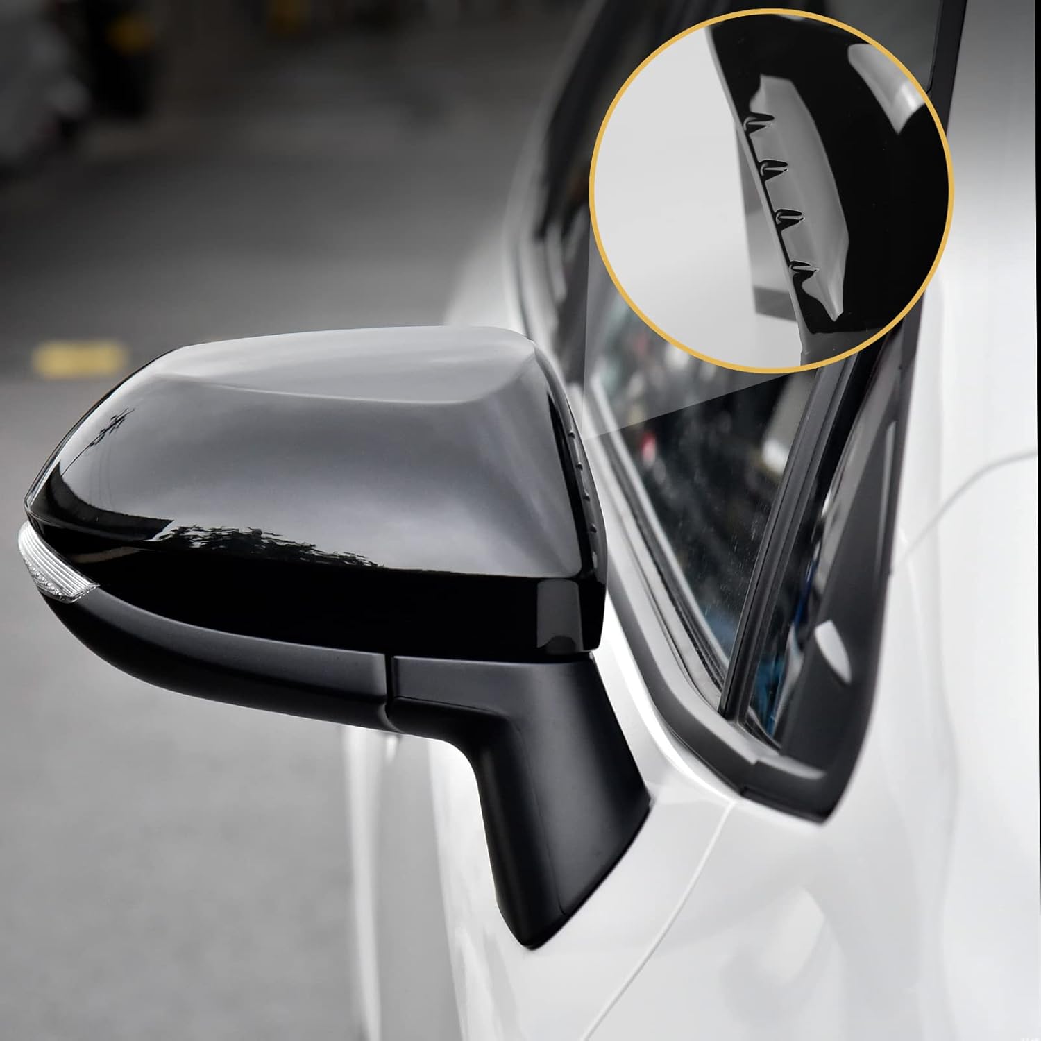 CKE 2pcs Compatible with Toyota Corolla 2026 2025 2024 2023 2022 2021 2020 Accessories Car Rear View Mirror Guard Protector Caps Rearview Mirror Cover Trims -Glossy Black