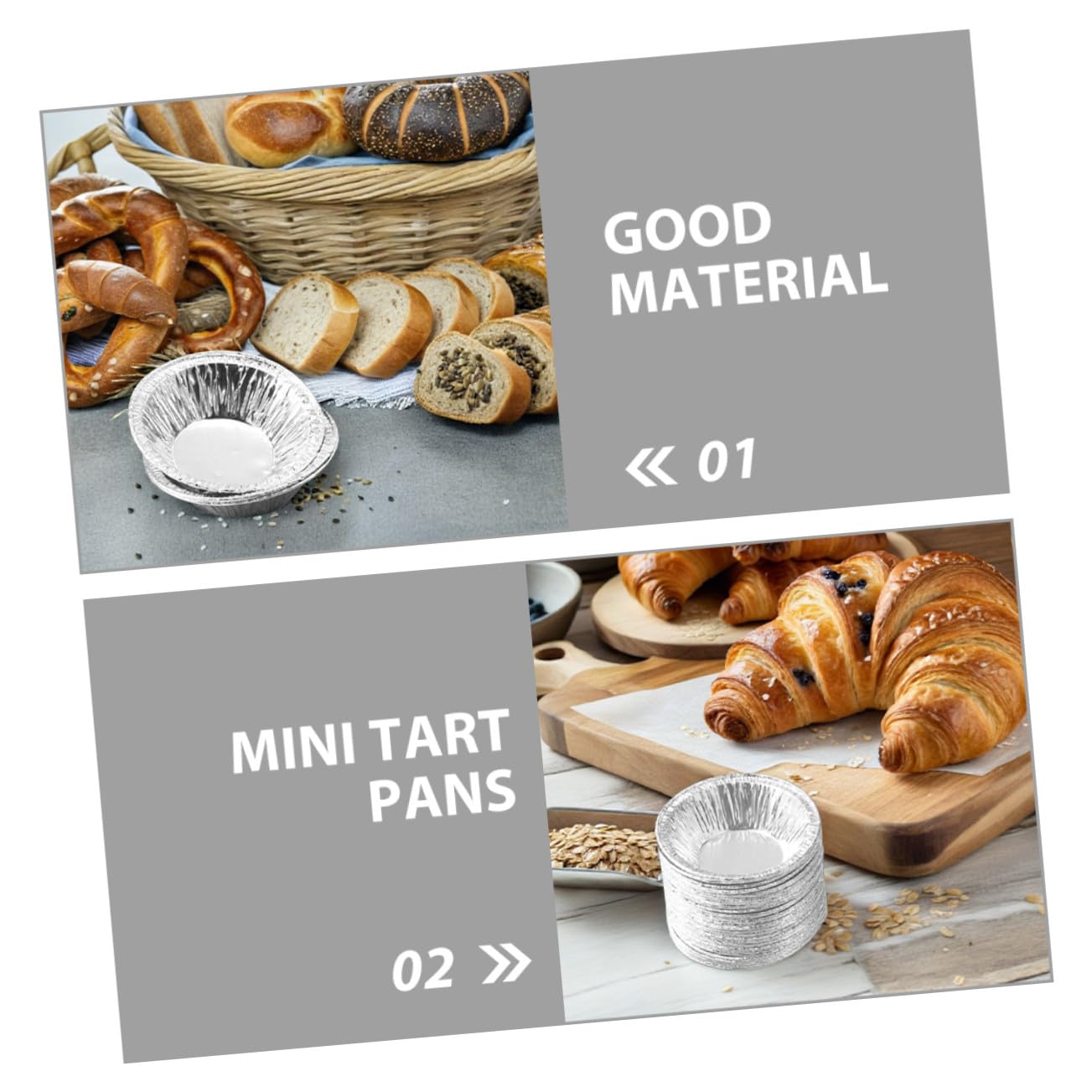COLLBATH Mini Moldes Redondos de Aluminio Excelente Conductividad Térmica y Diseño Compacto 500 para Tartas de Huevo para Panaderías y Restaurantes