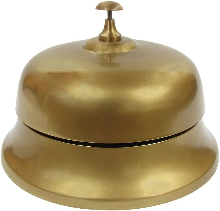 Treasure Gurus Huge Solid Brass Hotel Counter Service Desk Bell